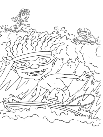 Oswald Surfer  Coloring Page